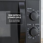 Swan 20L Black Manual Microwave, 700W Power