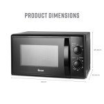Swan 20L Black Manual Microwave, 700W Power