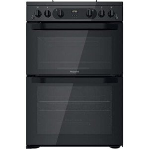 Hotpoint 60CM Gas Double Cooker - Black