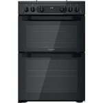 Hotpoint 60CM Gas Double Cooker - Black