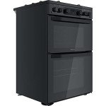 Hotpoint 60CM Gas Double Cooker - Black