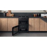 Hotpoint 60CM Gas Double Cooker - Black