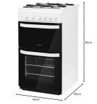 Hotpoint 50cm Double Gas Cooker in White