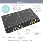 Quest Digital Double Induction Hob with Hot Plate