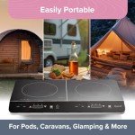 Quest Digital Double Induction Hob with Hot Plate