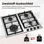 Gasland 60cm Stainless Steel 4-Burner Gas Hob