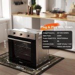 Karinear 60L Built-In Electric Oven with Timer