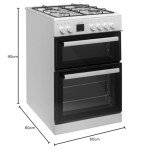 electriQ 60cm White Dual Fuel Cooker