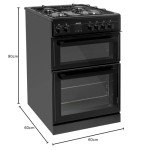 ElectriQ 60cm Black Dual Fuel Cooker
