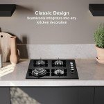 4-Burner Gas Hob with Wok Burner and Protection