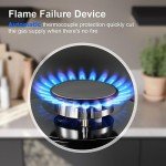 4-Burner Gas Hob with Wok Burner and Protection