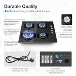 4-Burner Gas Hob with Wok Burner and Protection