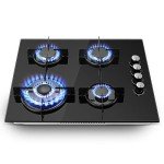 4-Burner Gas Hob with Wok Burner and Protection