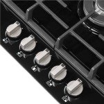 Baridi 70cm 5-Burner Gas Hob - Black Glass