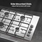 Hisense 60cm Stainless Steel Gas Hob with 4 Burners