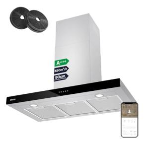 Ciarra 90cm Wall Mount Cooker Hood with Wifi Control