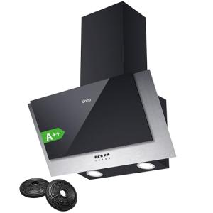 60cm CIARRA Angled Cooker Hood with Carbon Filters