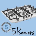 Cookology 70cm 5 Burner Gas Hob - Stainless Steel