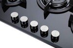 Millar 70 cm Black Glass Gas Cooktop