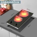 Hobsir 30cm Built-in 2 Burner Ceramic Hob