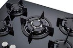 Millar 70 cm Black Glass Gas Cooktop