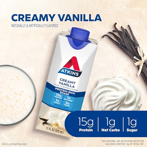 Atkins Vanilla Protein Shake - Keto Friendly, 12 Count