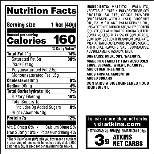 Atkins Endulge Nutty Fudge Brownies, 16 Count