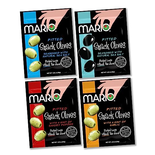 Mario Camacho Snack Olives Variety Pack, 12 Count