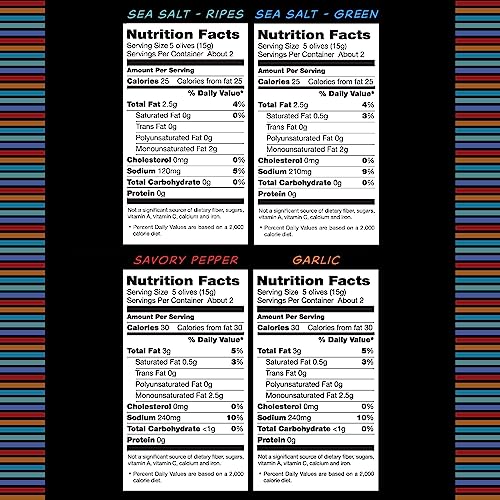 Mario Camacho Snack Olives Variety Pack, 12 Count