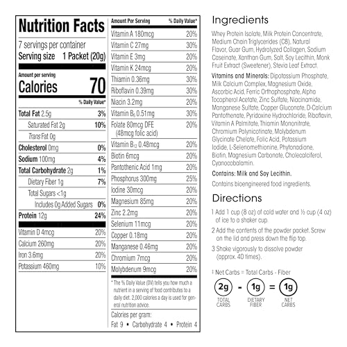 WonderSlim Vanilla Keto Meal Shake - 7 Servings