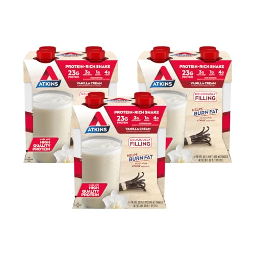 Atkins Vanilla Cream Keto Protein Shake, 23g Protein