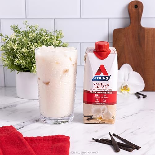 Atkins Vanilla Cream Keto Protein Shake, 23g Protein