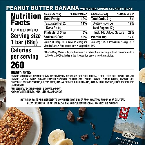 Peanut Butter Banana Energy Bars - 12 Pack