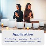 7-Piece Frosted Quartz Crystal Singing Bowl Set