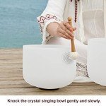 3-Piece Frosted Quartz Crystal Singing Bowl Set