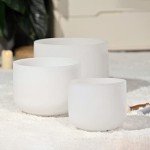 3-Piece Frosted Quartz Crystal Singing Bowl Set