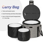 3-Piece Frosted Quartz Crystal Singing Bowl Set