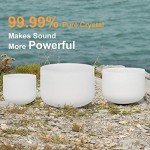 3-Piece Frosted Quartz Crystal Singing Bowl Set