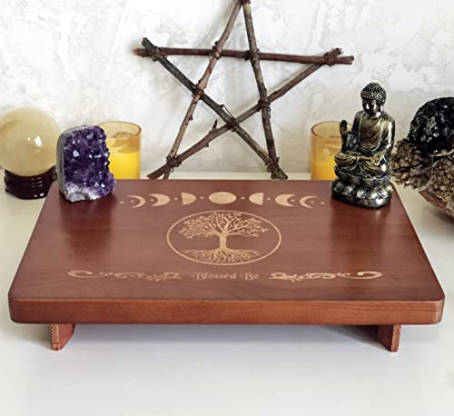 Engraved Moon Phase & Tree of Life Altar (12×8)