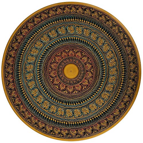 Boho Blue Round Table for Living Room or Bedroom