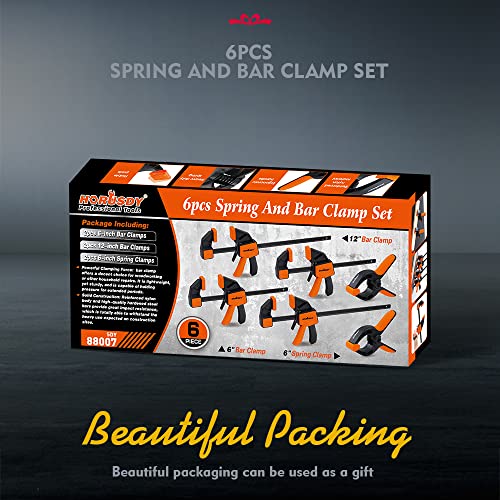 6-Pack Quick Clamps for Woodworking, 12" and 6