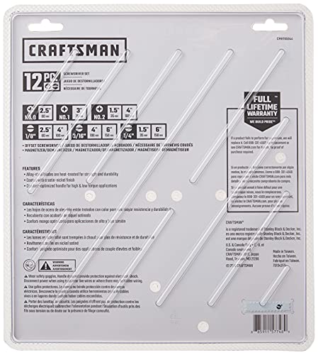 12-Piece Assorted CRAFTSMAN Screwdriver Set