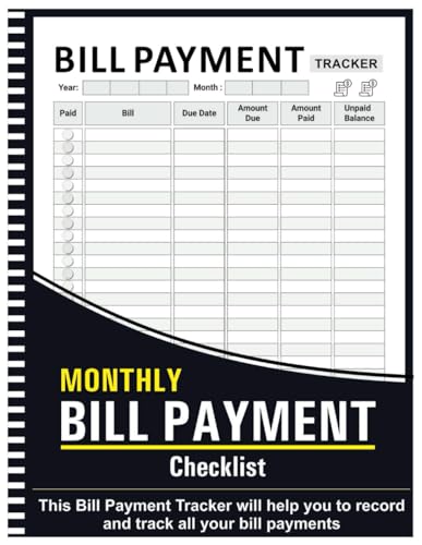 Monthly Bill Tracker Notebook - 100+ Pages
