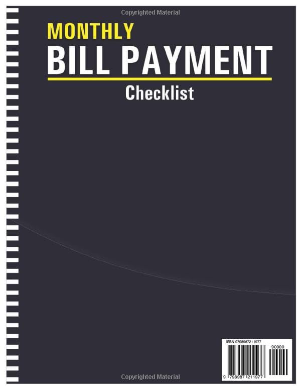 Monthly Bill Tracker Notebook - 100+ Pages