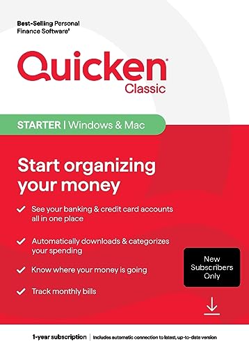 Quicken Classic Starter for New Users - 1 Year