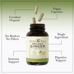 Organic Ginger Root Capsules - 1,200 mg, 60 Count
