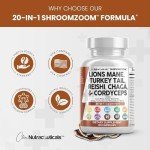 Organic Mushroom Supplement with Lions Mane & Turkey Tail