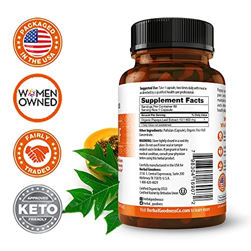 Papaya Leaf Extract - 10X Digestive Support Capsules