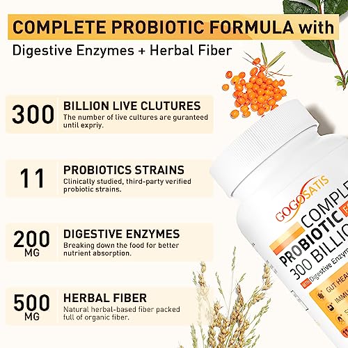 300 Billion CFU Probiotics for Gut Health