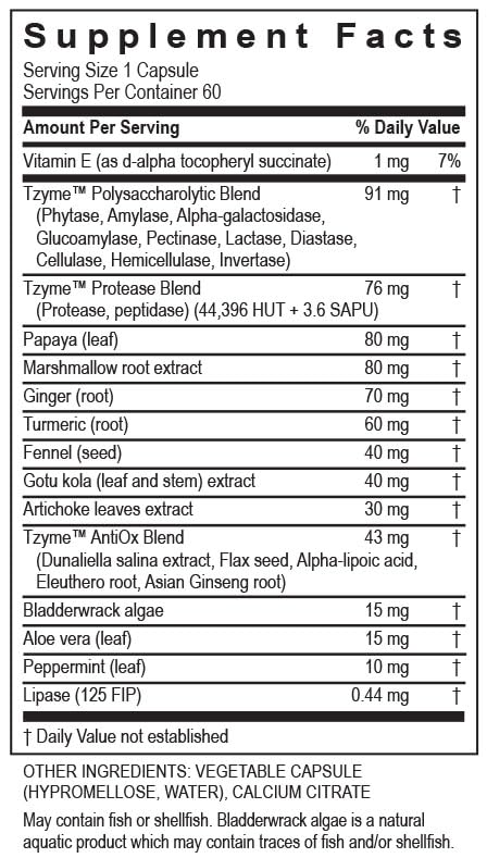 Gastro Enzyme Supplement for Digestive Support 60 Caps